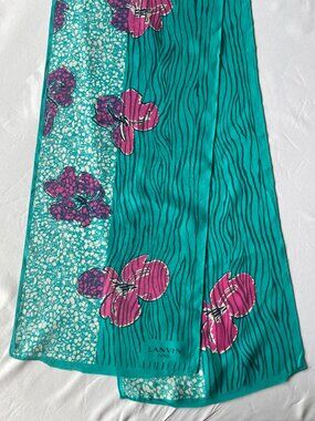 Vintage Lanvin Floral Silk Scarf